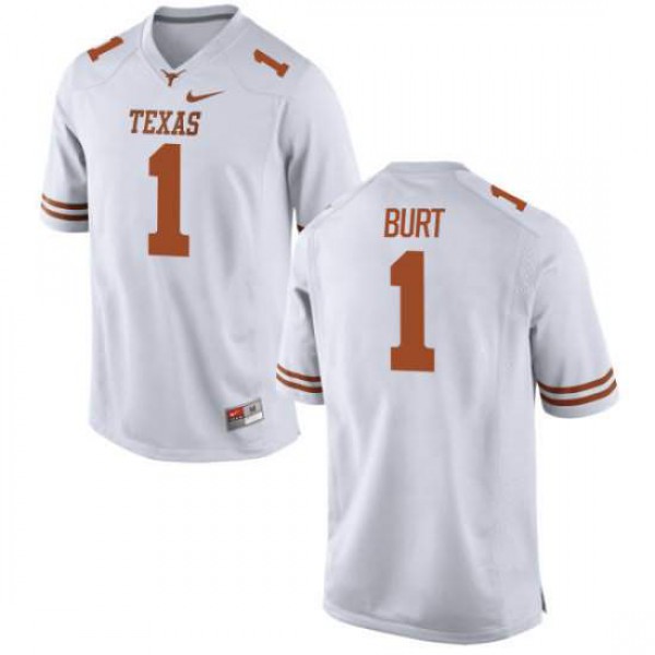 Mens University of Texas #1 John Burt Authentic Football Jersey White